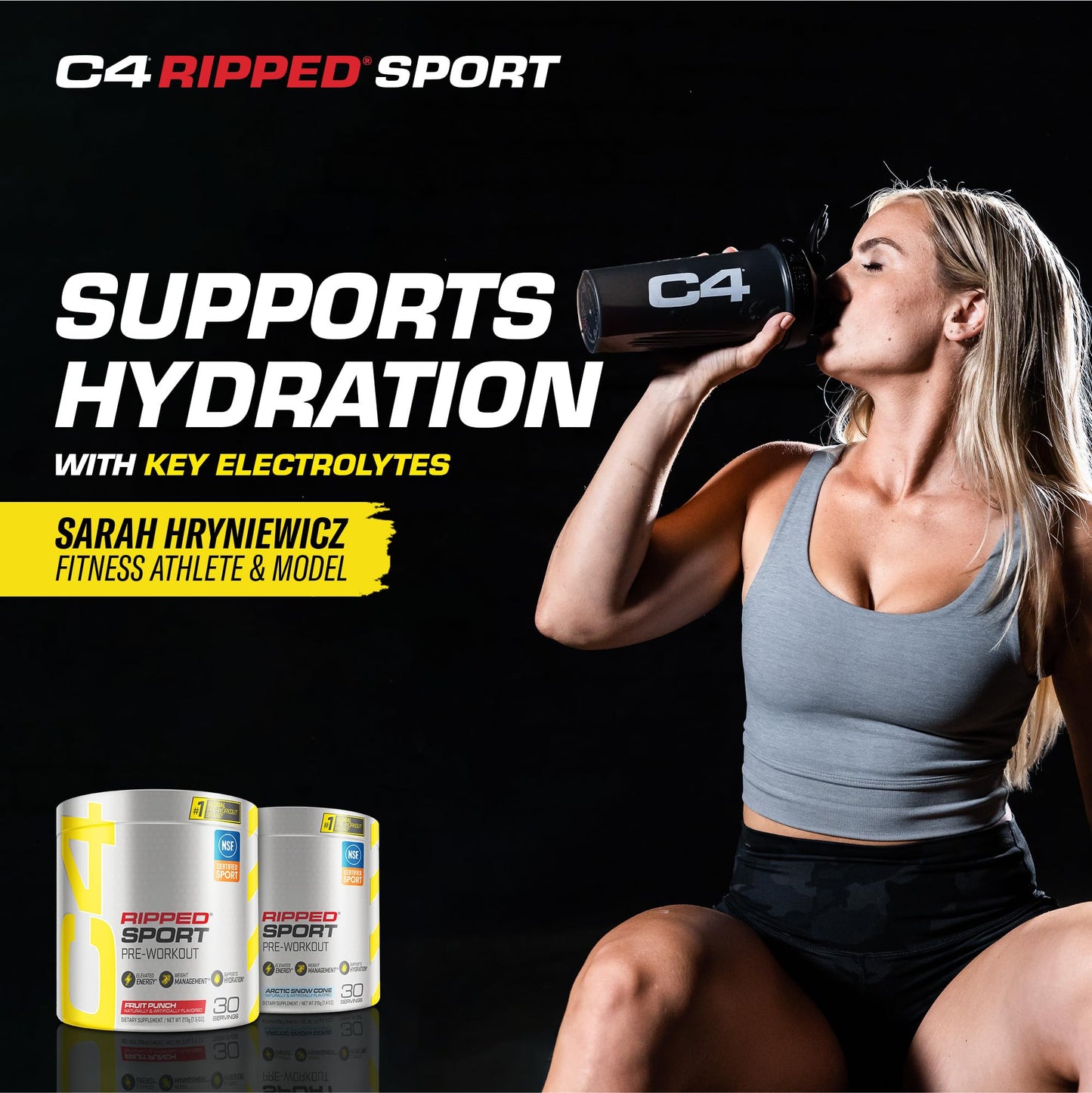 C4 Ripped Sport Pre Workout Powder Fruit Punch - NSF Certified for Sport + Sugar Free CellucorBuy Supplements Australia