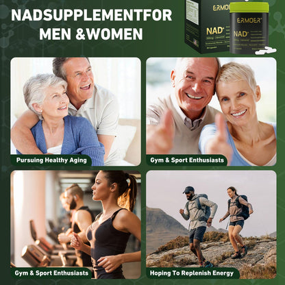 ERMOER NAD Liposomal Nicotinamide Riboside with Resveratrol & Quercetin 900mg, NAD Resveratrol Supplement for Anti Aging, Energy, Antioxidant, Focus (90 Count) ERMOERBuy Supplements Australia