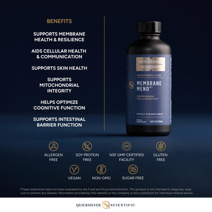 Quicksilver Scientific Membrane Mend - Brain, Cellular & Healthy Aging Support with Phosphatidyl Choline (PC), Vitamin E Tocotrienols, Ahiflower Oil & Astaxanthin Supplements (3.38oz / 100ml) Quicksilver ScientificBuy Supplements Australia