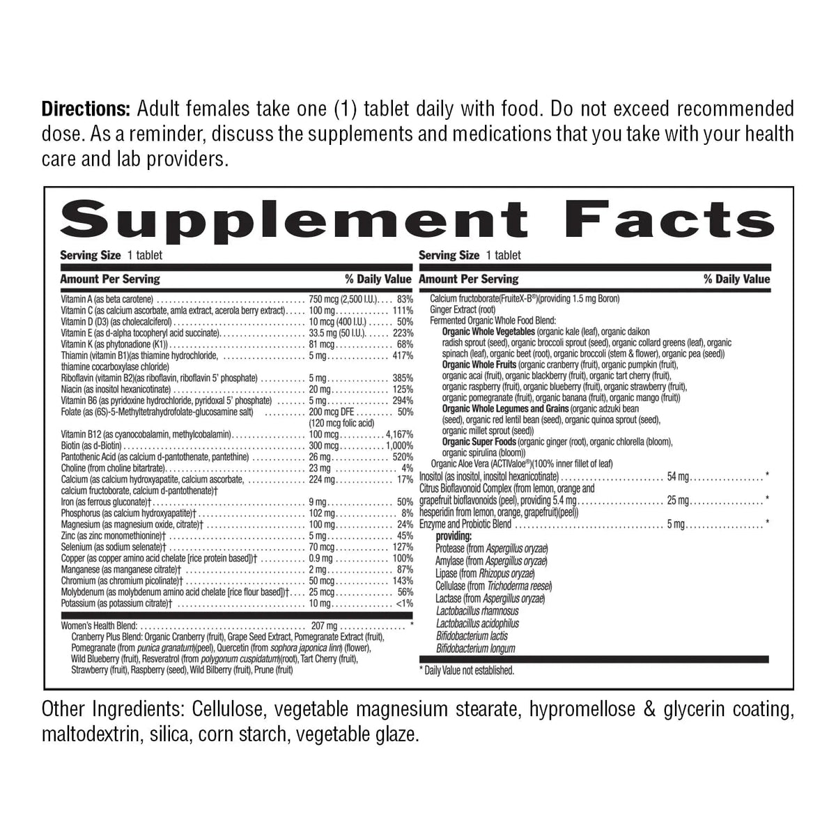 Country Life Women’s Core 1 Daily Multivitamin with Iron, Cranberry, Probiotics, and Digestive Enzymes-Certified Gluten-Free Formula for Energy Country LifeBuy Supplements Australia