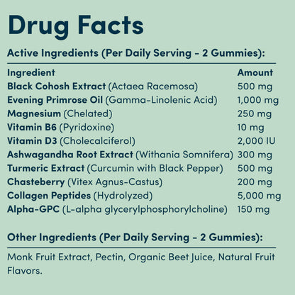 Perimenopause Supplements Women | Premenopausal Gummy Vitamins | Relief for Hormonal Balance & Mood Swings | Supports Menstrual Cycle Regulation | 60 Vegan Gummies Terramed Just Think ComfortBuy Supplements Australia