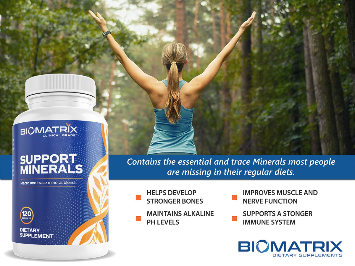 BioMatrix Mineral Supplement for Men and Women, Chelated Minerals | Iron-Free, Calcium, Magnesium, Copper, Zinc, Vitamin D, Iodine | Veggie Caps, 30-Day Supply BioMatrixBuy Supplements Australia