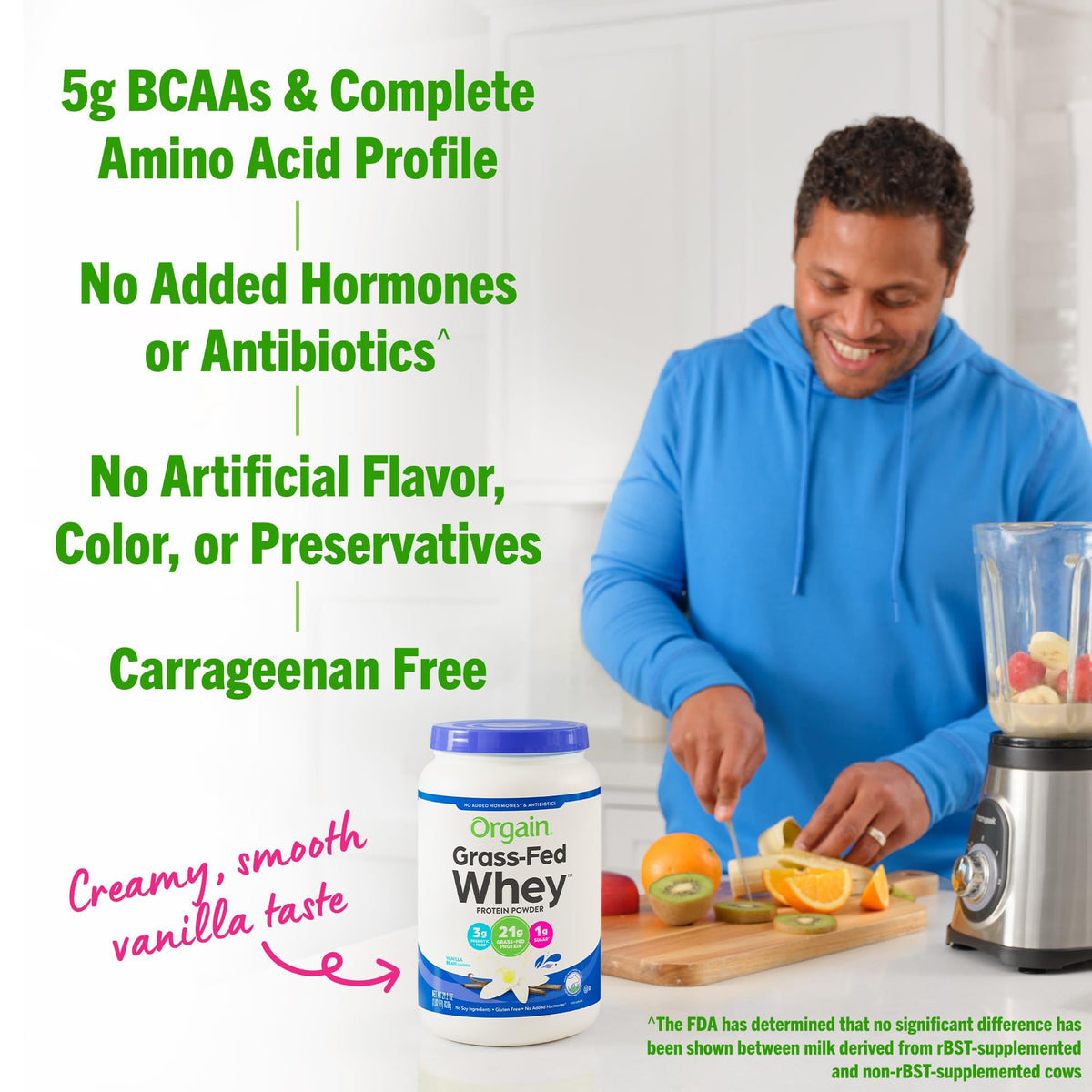 Orgain Whey Protein Powder, Vanilla Bean - 21g Grass Fed Dairy Protein, Gluten Free OrgainBuy Supplements Australia