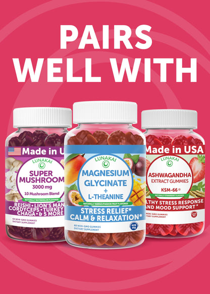 LUNAKAI USA Made Menopause Relief Gummies – Natural Menopause Supplements for Women with Black Cohosh & L-Theanine – Daily Support for Hot Flashes, Night Sweats & Hormonal Balance, 60ct LunakaiBuy Supplements Australia