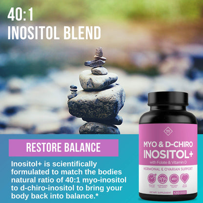 Premium Inositol Supplement - Myo-Inositol and D-Chiro Inositol Plus Folate and Vitamin OptifyBuy Supplements Australia
