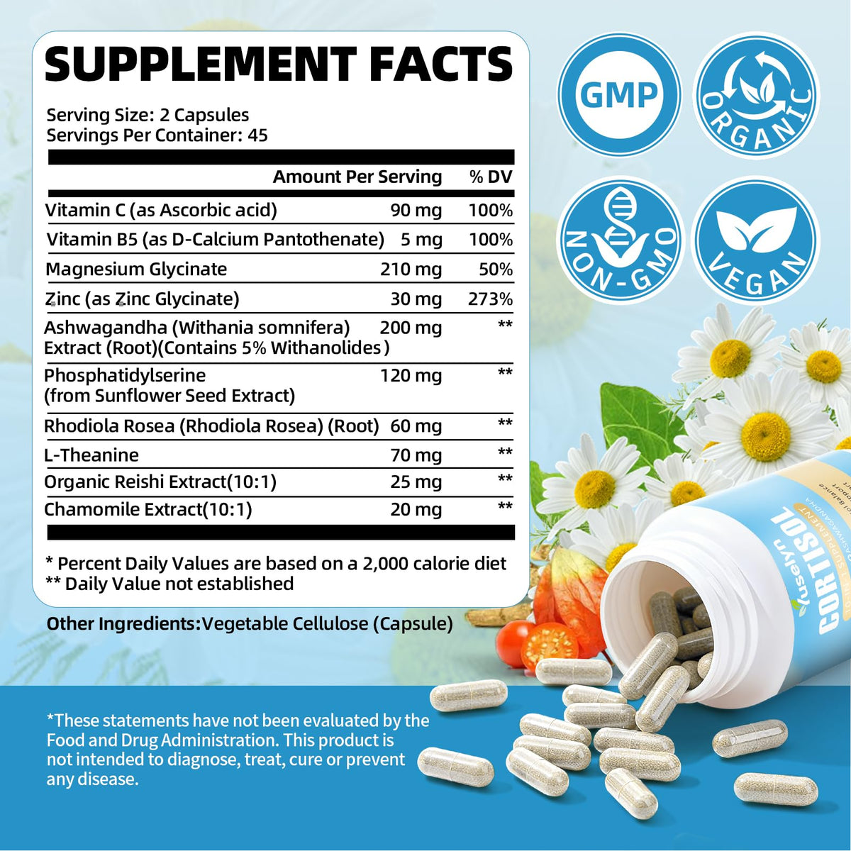 Yuselyn Cortisol Supplements for Women & Men, 10-in-1 Cortisol Detox Manager - High Cortisol Lowering Supplements with Magnesium, Ashwagandha & L-Theanine for Balanced Calm & Stress Relief YuselynBuy Supplements Australia