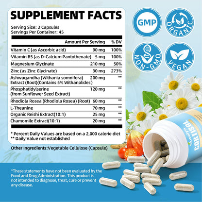 Yuselyn Cortisol Supplements for Women & Men, 10-in-1 Cortisol Detox Manager - High Cortisol Lowering Supplements with Magnesium, Ashwagandha & L-Theanine for Balanced Calm & Stress Relief YuselynBuy Supplements Australia