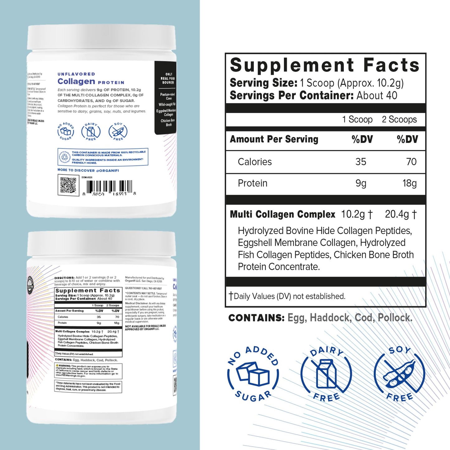 Organifi Unflavored Collagen Powder - Supports Stronger Skin, Nail, and Hair, 40 Servings OrganifiBuy Supplements Australia