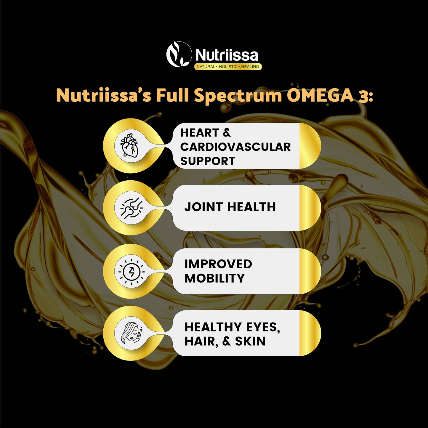 Nutriissa Omega 3 - Full Spectrum - 180 Count - High Concentrate Formula Fish Oil, Krill Oil NutriissaBuy Supplements Australia