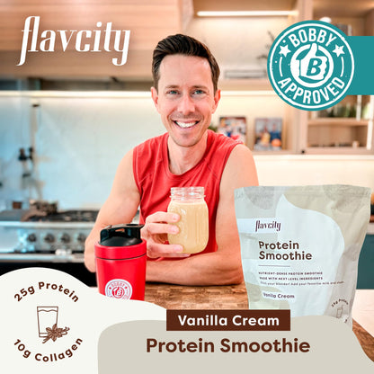 FlavCity Protein Powder Smoothie, Vanilla - 100% Grass-Fed Whey Protein FlavCityBuy Supplements Australia