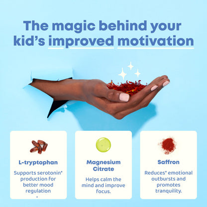 JoySpring Mood Magic for Kids – Natural Mood Support Pixie Sticks Candy with Saffron Extract, Magnesium Citrate & Vitamin D3