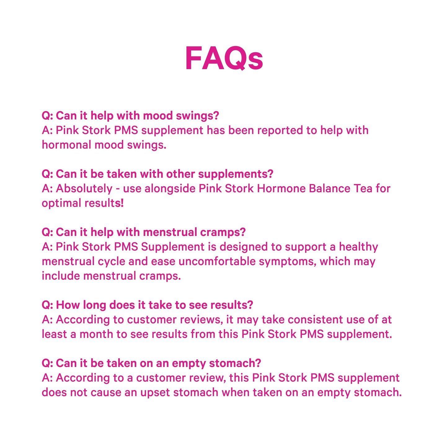 Pink Stork PMS Supplement for Women - Vitex, Ashwagandha, Maca Root & 10 Vitamins & Minerals to Support Hormone Balance, Mood, Bloating, Period Regularity - 60 Capsules Pink StorkBuy Supplements Australia