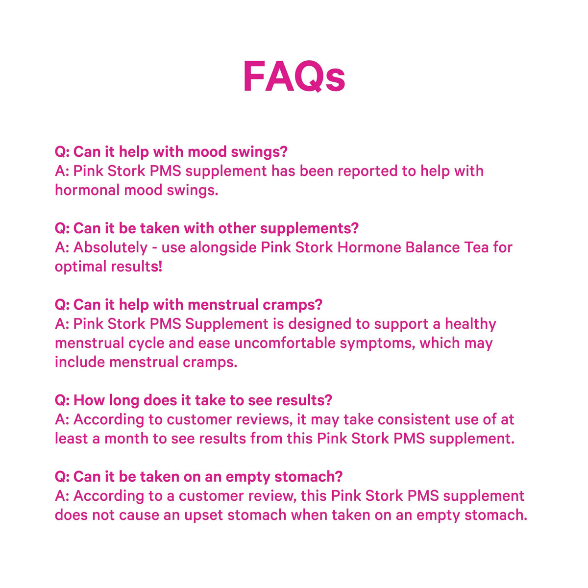 Pink Stork PMS Supplement for Women - Vitex, Ashwagandha, Maca Root & 10 Vitamins & Minerals to Support Hormone Balance, Mood, Bloating, Period Regularity - 60 Capsules Pink StorkBuy Supplements Australia