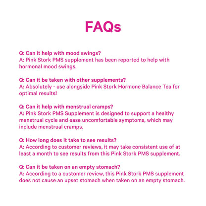 Pink Stork PMS Supplement for Women - Vitex, Ashwagandha, Maca Root & 10 Vitamins & Minerals to Support Hormone Balance, Mood, Bloating, Period Regularity - 60 Capsules Pink StorkBuy Supplements Australia