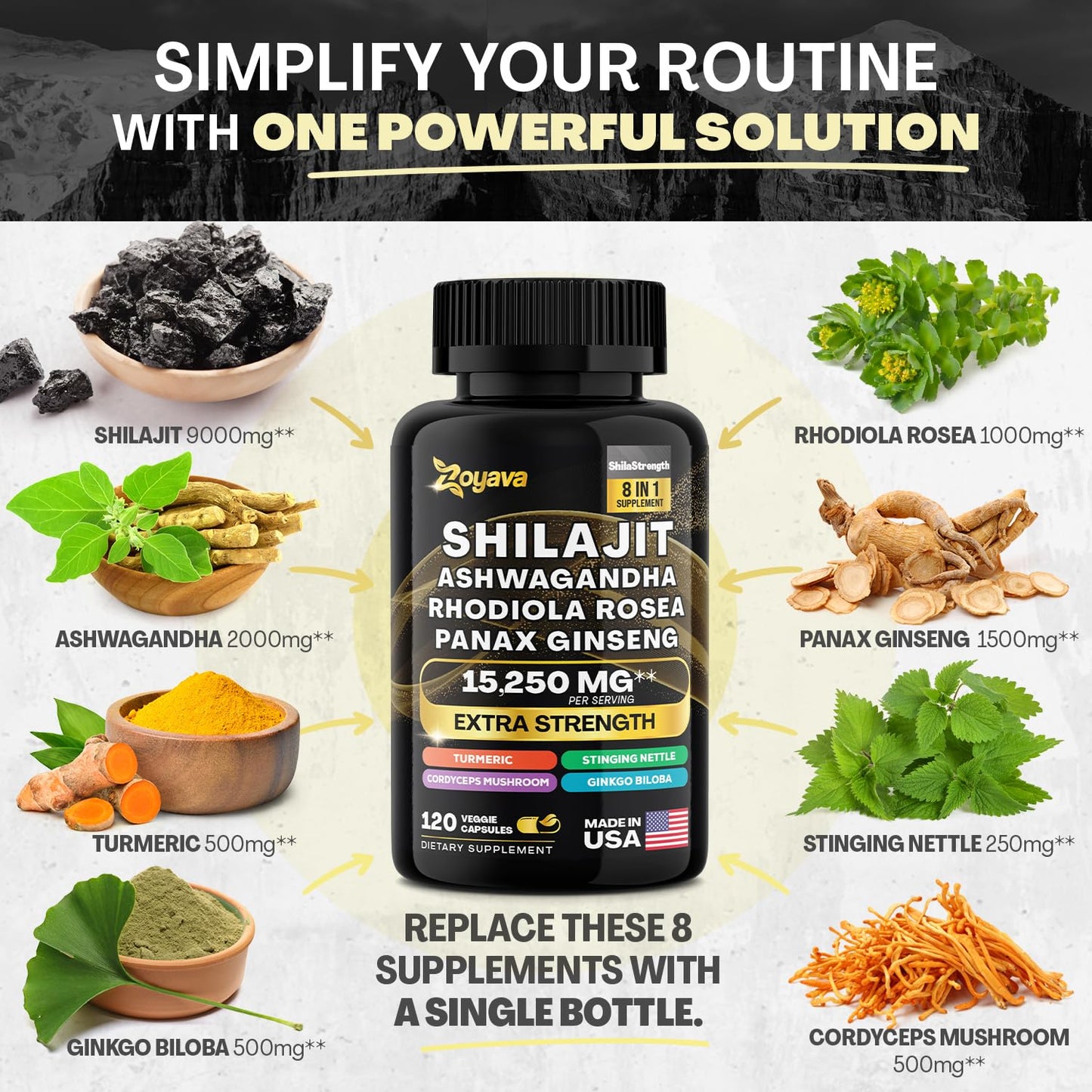 Zoyava Sea Moss Supreme16 Blend 19,445 MG and Shilajit 15,250 MG - Nature's Synergy ZoyavaBuy Supplements Australia