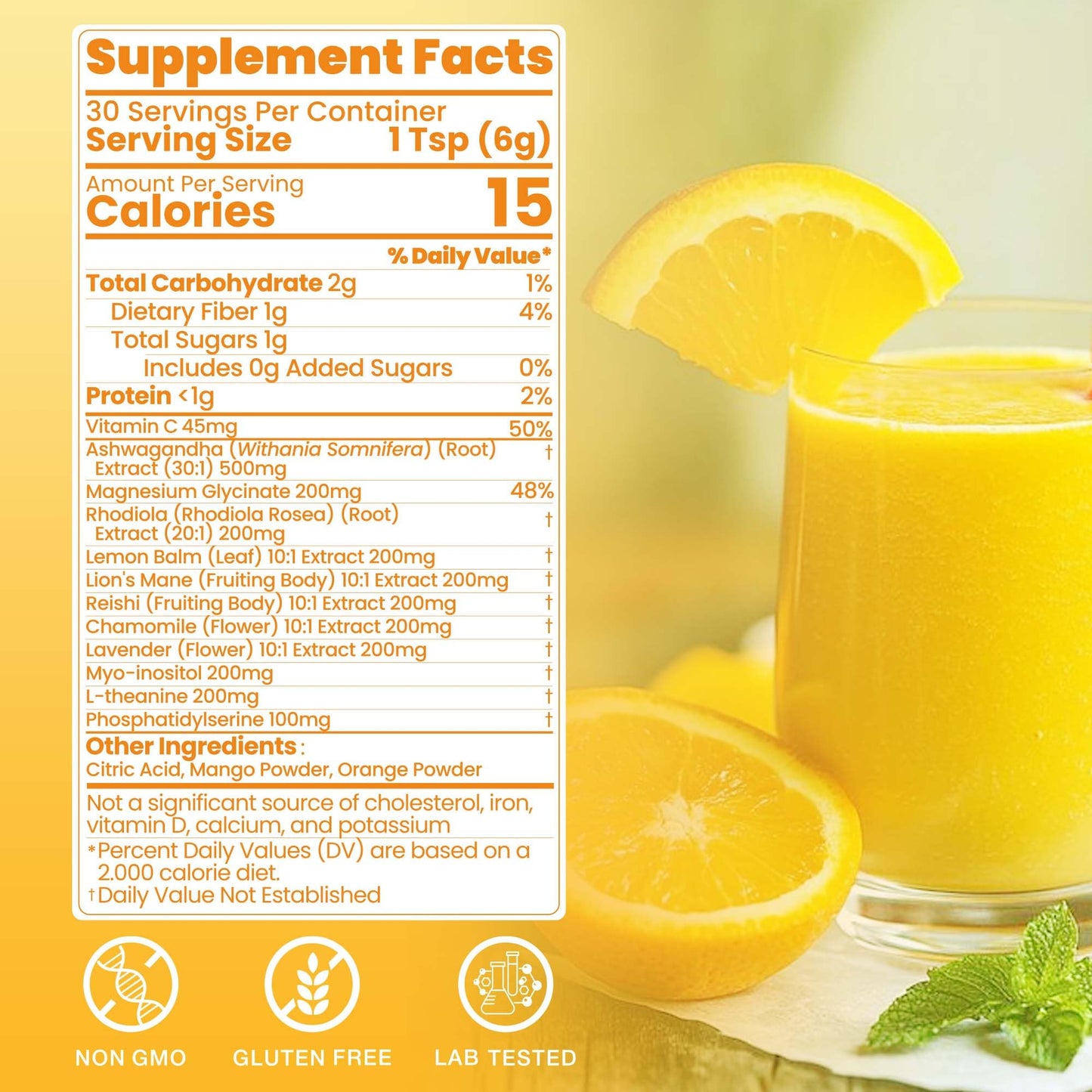 Cortisol Drink Powder, Cortisol Supplements for Women | Magnesium Glycinate, Ashwagandha, L-Theanine & Lion’s Mane | Relaxation, Focus & Stress Balance | Mango Orange Flavor | 30 Servings QIN SHAN TANGBuy Supplements Australia