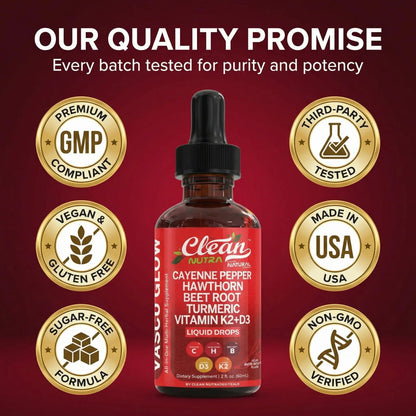 Clean Nutra Cayenne Pepper Drops Supplement Liquid + Hawthorn Berry, Vitamin D3 K2 Beet Root Powder, Ceylon Cinnamon, Turmeric Curcumin Clean Nutraceuticals canada supplements