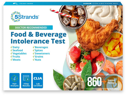 5Strands Food & Beverage Intolerance Test for Adults & Kids, 868 Items Tested, at-Home Sensitivity Testing, Hair Analysis, Gut Health Test, Results in 4 Days 5StrandsBuy Supplements Australia
