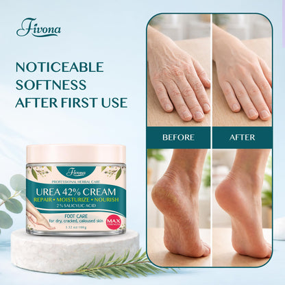 FIVONA 42% Urea Foot Cream for Thick, Rough Dry Skin - Maximum Strength Callus Softening with 2% Salicylic Acid, Tea Tree & Aloe Vera, 100g (3.5 oz) - Deep Moisturizing Foot Care FIVONA buy supplements Au