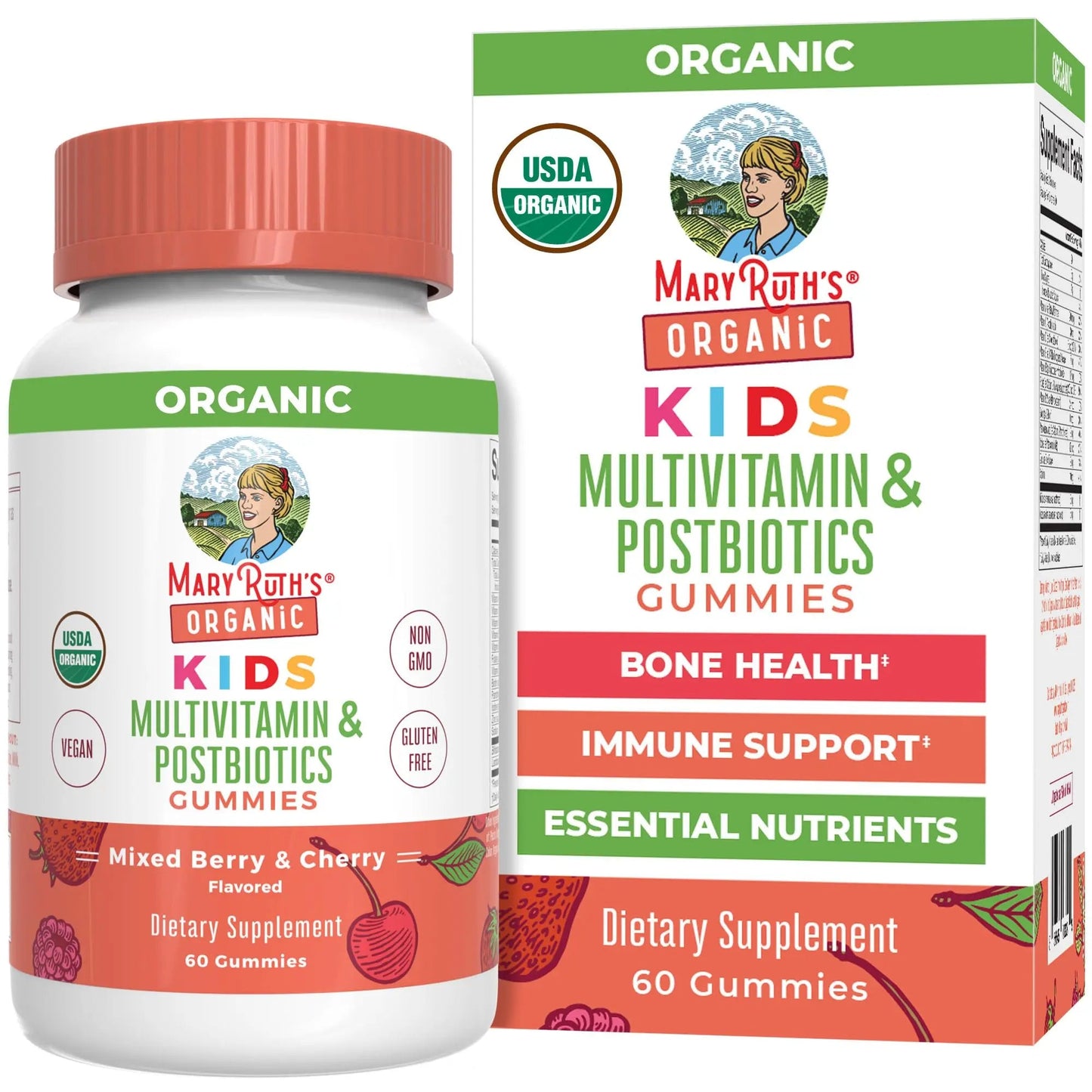 Kids Vitamins by MaryRuth's | USDA Organic | Multivitamin Gummies + Postbiotics for Ages 4+ | Multivitamin for Kids with Lactobacillus Rhamnosus | Children’s Vitamins | Vegan | Non-GMO | 60 Count MARYRUTH'SBuy Supplements Australia