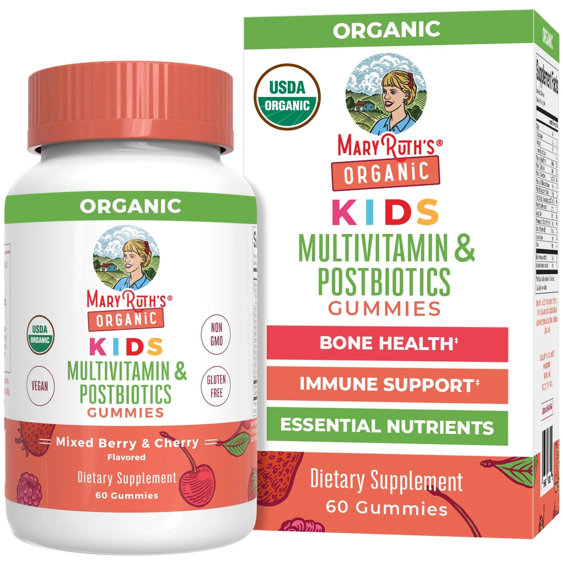 Kids Vitamins by MaryRuth's | USDA Organic | Multivitamin Gummies + Postbiotics for Ages 4+ | Multivitamin for Kids with Lactobacillus Rhamnosus | Children’s Vitamins | Vegan | Non-GMO | 60 Count MARYRUTH'SBuy Supplements Australia