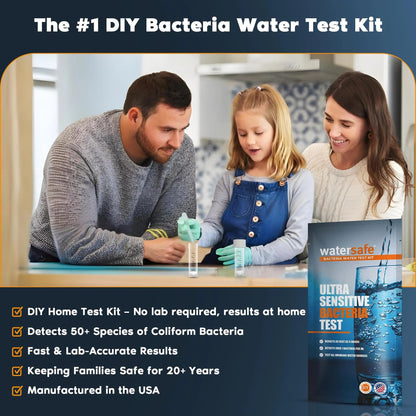 Watersafe® Bacteria Water Test Kit – USA-Made – Results as Fast as 6 Hours – Detects Coliform (Inc. E. coli) & Non-Coliform Bacteria in Drinking, Well & Tap Water – Lab-Quality Testing – 1 Pack WatersafeBuy Supplements Australia