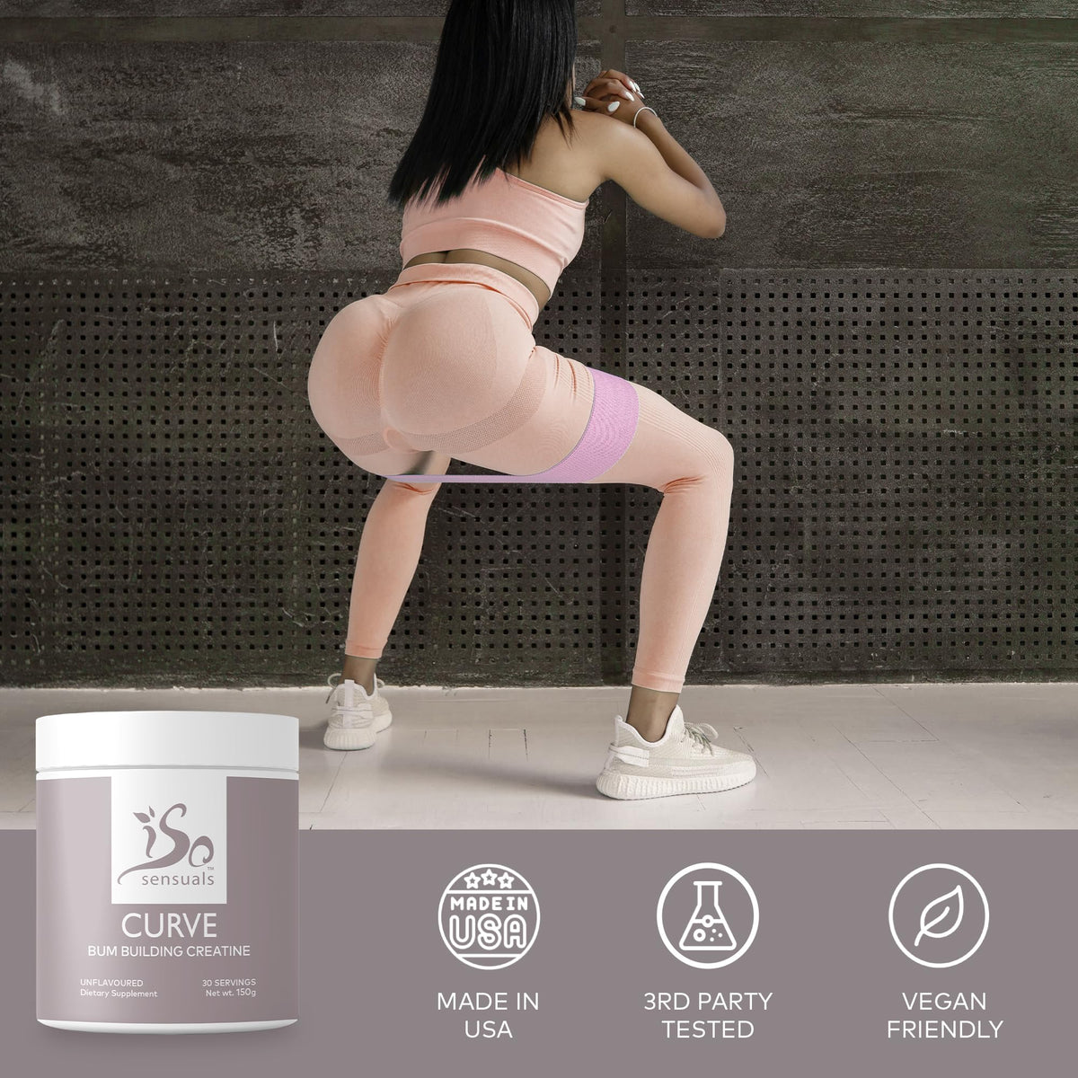 IsoSensuals Curve Bum Building Creatine - Micronized 200 Mesh for Smooth Muscle IsoSensualsBuy Supplements Australia