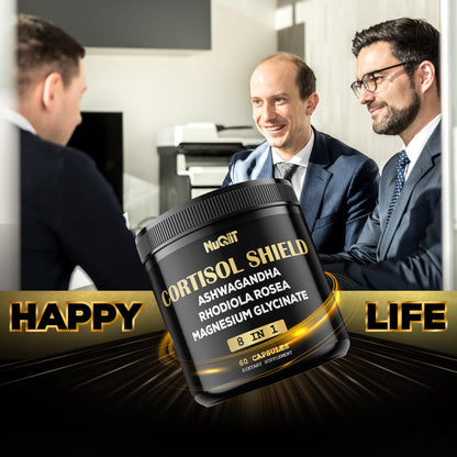 8in1 Cortisol Shield - Ashwagandha and Magnesium, Rhodiola Rosea, Lions Mane, Sea Moss, Turmeric, St Jonh's Wort - Mind& Mood Balance, Rest Well, Support Immume - 60 Capsules NUQIITBuy Supplements Australia