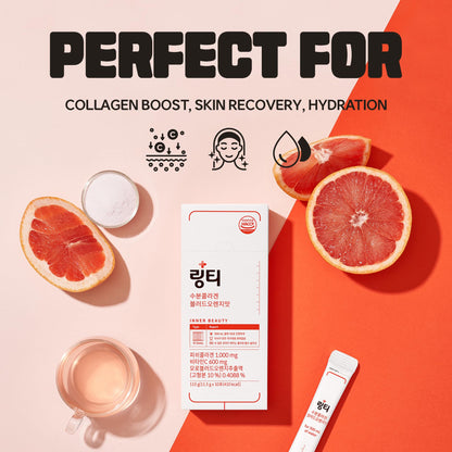 LINGTEA Doctor Developed Hydration Aqua Collagen Drink Mix -Blood Orange Flavor | 1,000mg Ultra-Micro Collagen | Maximum Absorption | Rapid Hydration | Vitamin C | Anti-Aging | Skin Health | 10 Count LINGTEABuy Supplements Australia