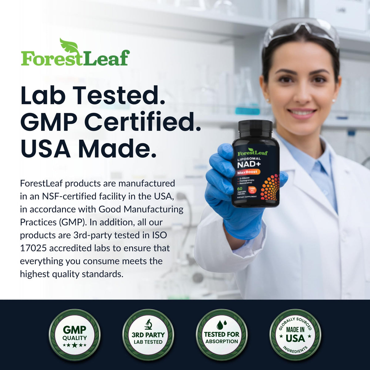ForestLeaf NAD Resveratrol Capsules, Liposomal NAD Supplement for Women and Men with D-Ribose and Pomegranate, NAD+ for Energy, Focus and Anti-Aging Support, NMN Supplement Alternative (60 Caps) ForestLeafBuy Supplements Australia