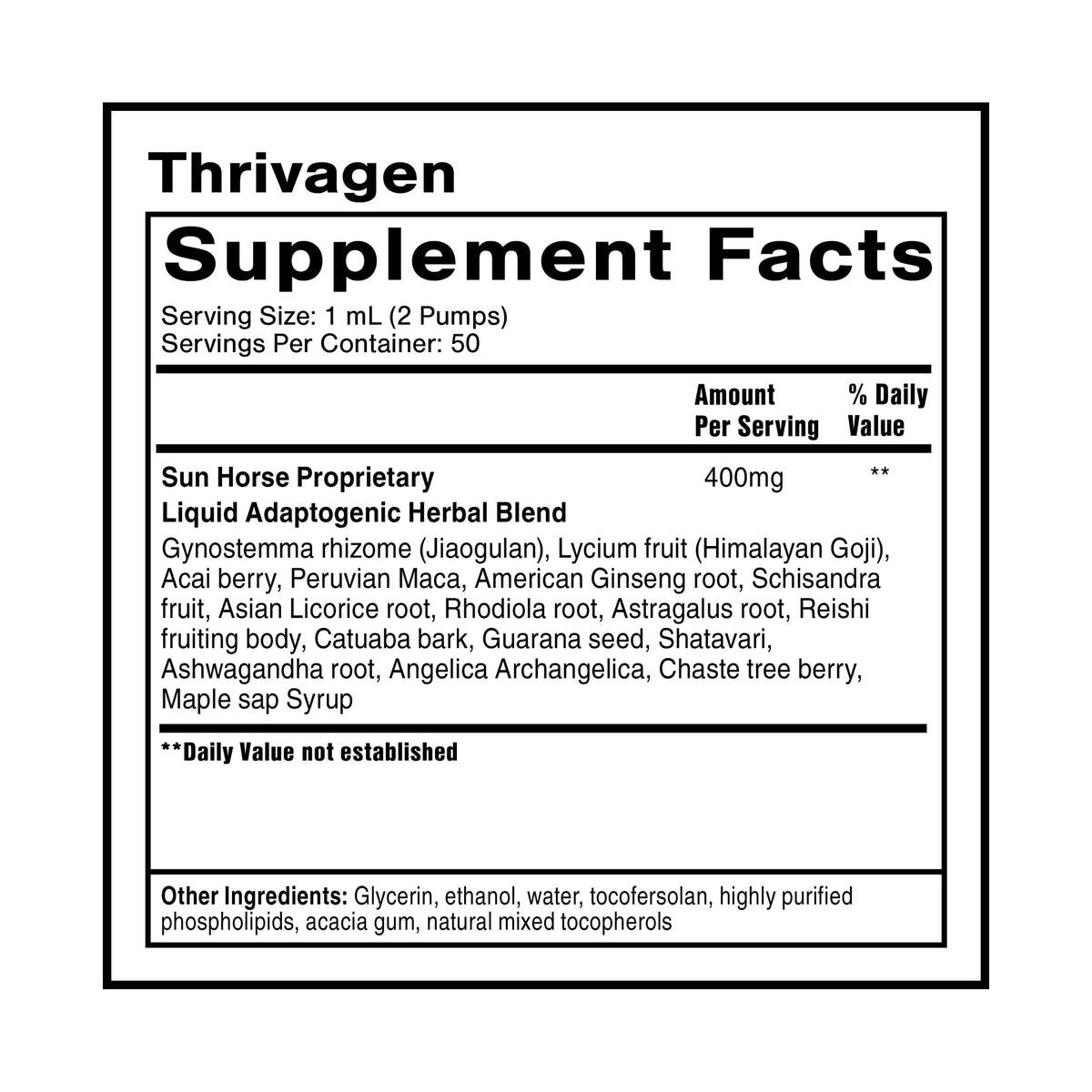 Quicksilver Scientific Thrivagen - Women's Health Supplement with 15 Energy, Hormone Balance & Adrenal Support Botanicals - Adaptogenic Herbs with Shatavari, Rhodiola & Maca Root (1.7oz / 50ml) Quicksilver ScientificBuy Supplements Australia