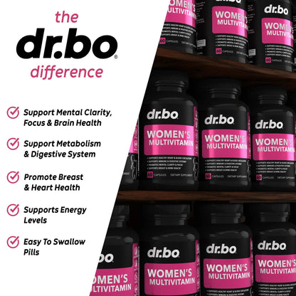 Womens Multivitamin - Natural Daily Multi Vitamins for Women - Womans Energy Vitamin DR. BO
