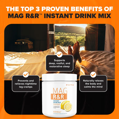 SaltWrap Mag R&R Instant Drink Mix - Sugar-Free Nighttime Magnesium Glycinate Powder with Stevia & FiberSMART® - Muscle Cramp & Leg Cramps Relief, Sleep & Relaxation Support - 30 Servings SaltWrapBuy Supplements Australia