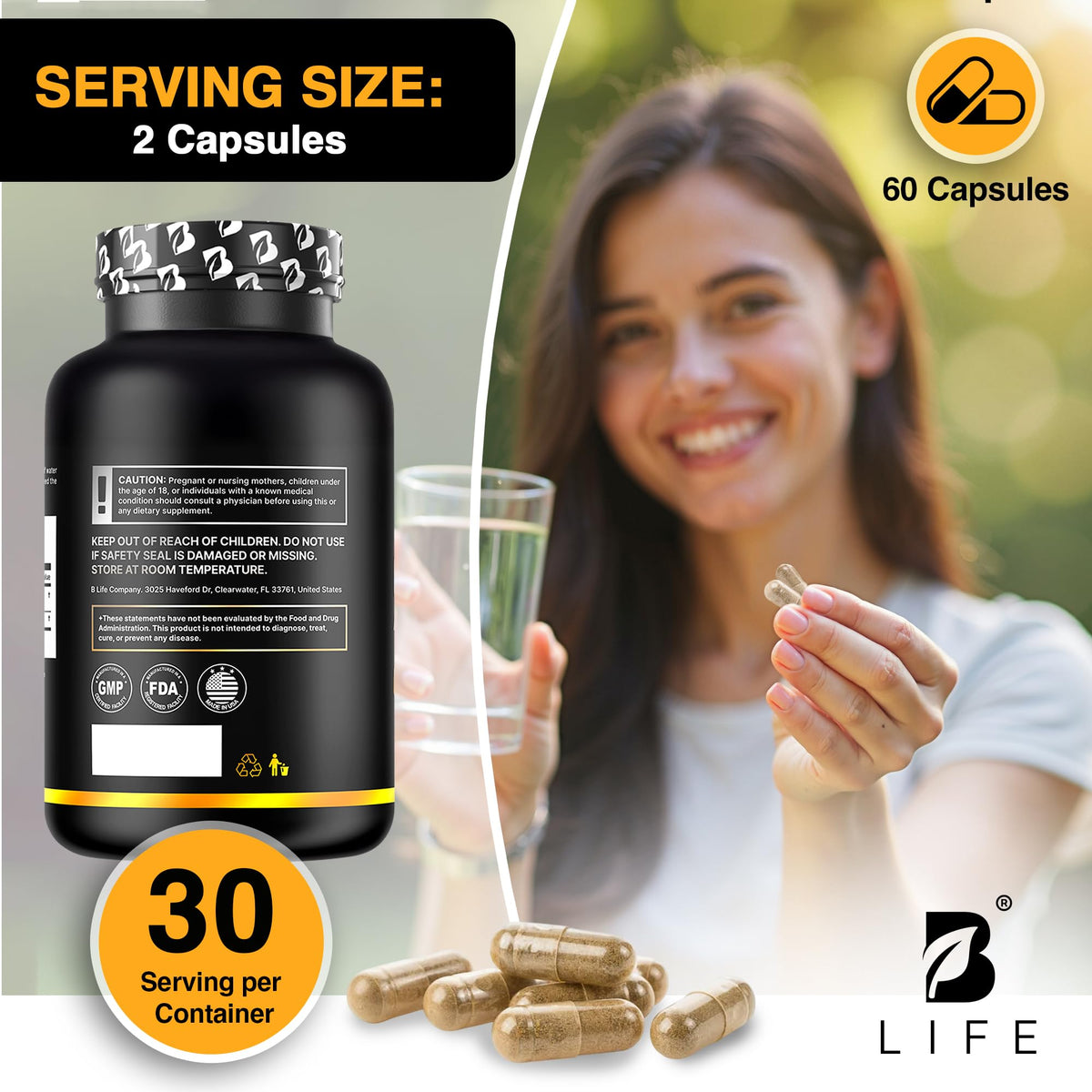 Organic Ashwagandha KSM-66 1000 mg Supplement | Adaptogen for Cortisol Support & Stress Relief | Mood, Calm & Sleep Aid for Men & Women | Ashwagandha ritual vitamins for women | 60 Vegan Caps B Life CompanyBuy Supplements Australia