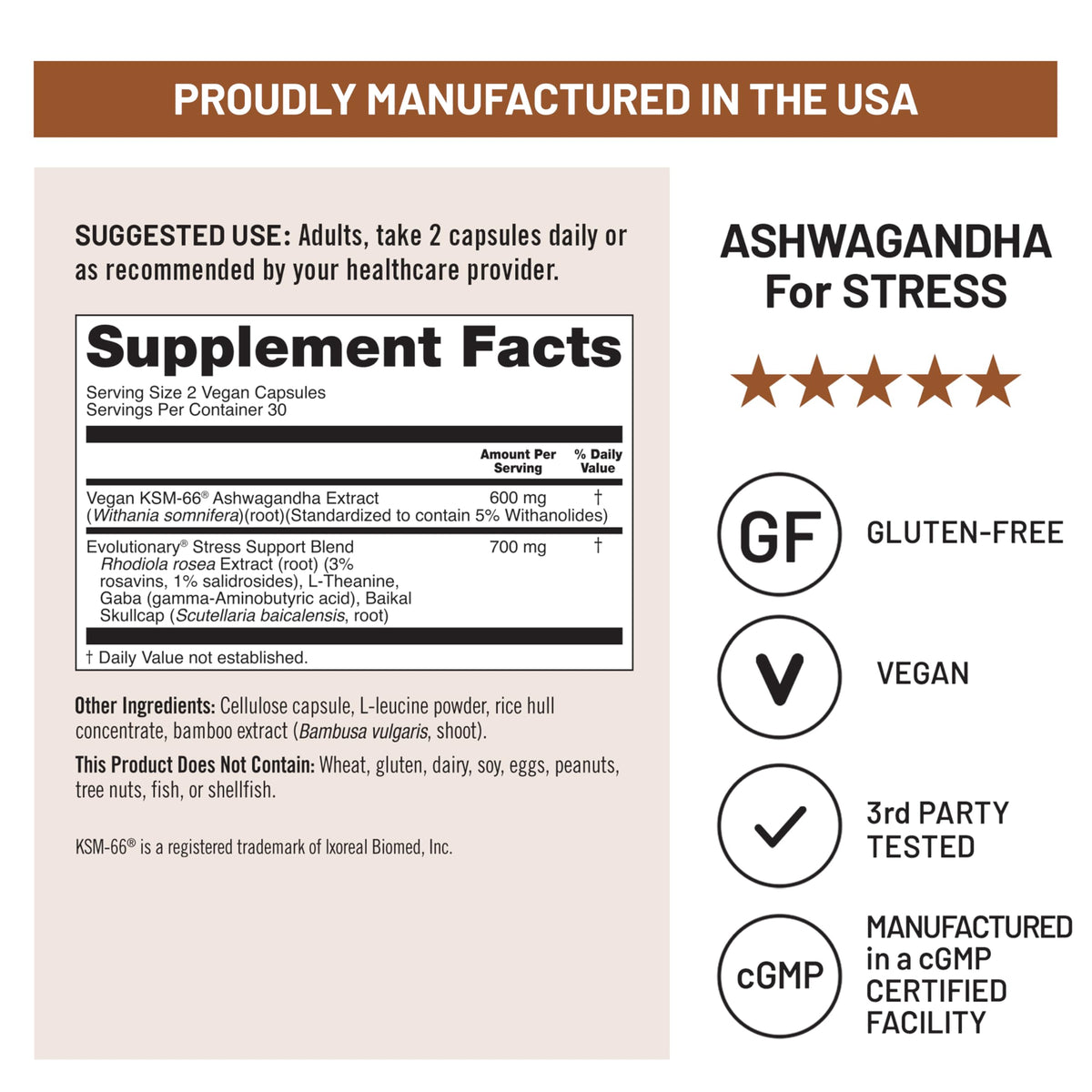 NatureWise Ashwagandha for Stress - With KSM-66 Extract, GABA, L-Theanine, Rhodiola Rosea - Herbal Mood & Sleep Support - Vegan, Non-GMO, Gluten-Free - 60 Capsules[1-Month Supply] NatureWiseBuy Supplements Australia
