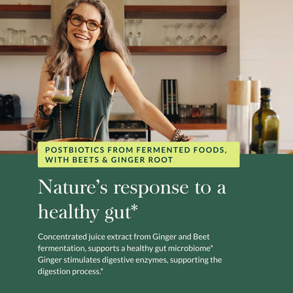 Gaia Herbs Ginger-Beet Postbiotic - Supplement for Gut & Heart Health Support* - Made with Fermented Beets & Ginger - Free from Dairy, Soy & Gluten - 60 Vegan Liquid Phyto-Caps (30 Servings) Gaia HerbsBuy Supplements Australia