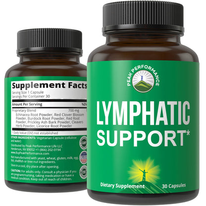 Lymphatic Drainage Supplement. 7-in-1 Lymph System Support Capsules to Detox & Cleanse. with Vegan Ingredients Echinacea Root, Red Clover Blossom, Burdock Root, Red Root, Licorice Root for Women, Men Peak PerformanceBuy Supplements Australia