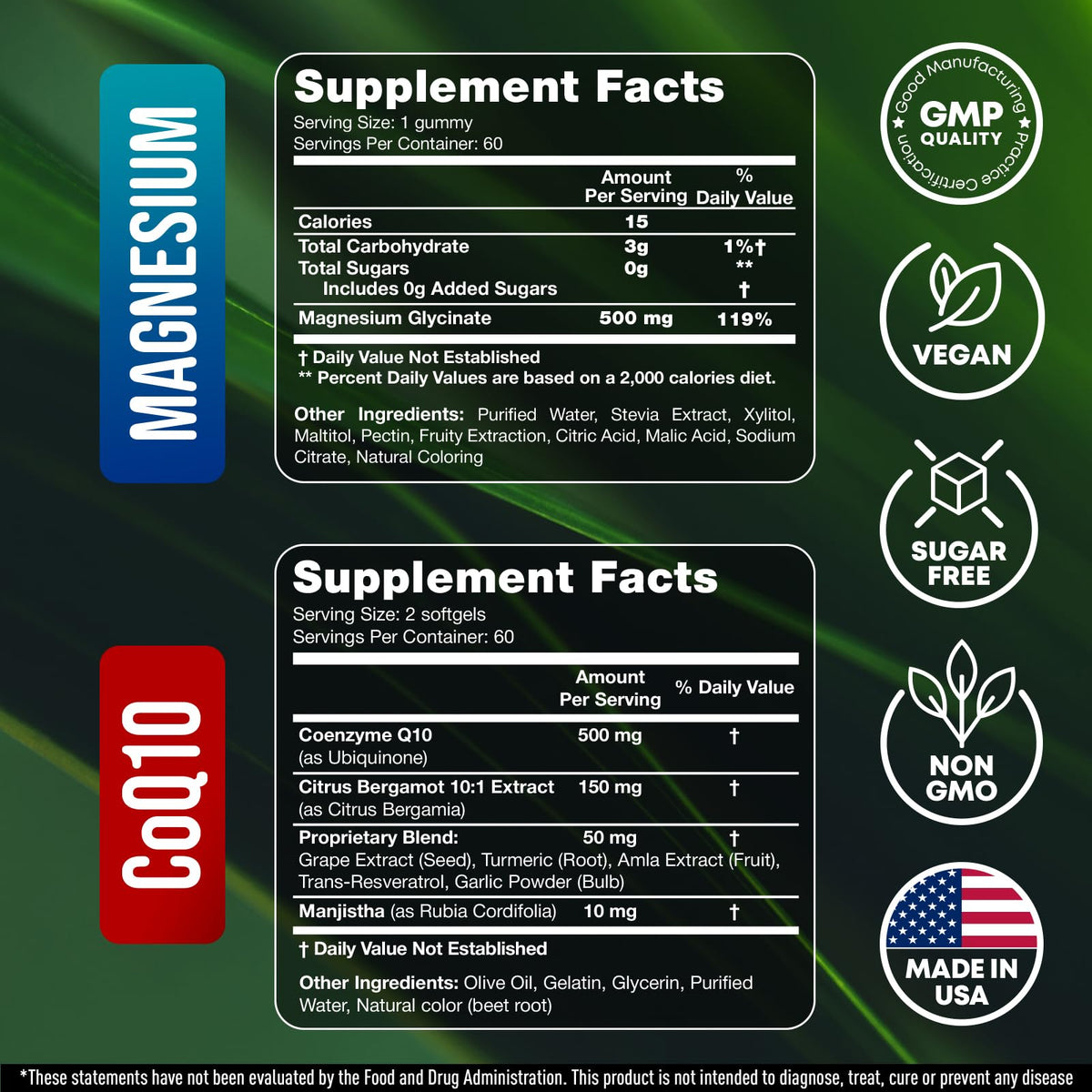 CoQ10 500mg + Magnesium Glycinate Gummies Bundle – High Absorption Coenzyme Q10 120 Softgels & 60 Sugar-Free Sleep Gummies – Heart, Energy & Mood Support – Enhanced Formula, USA Made JOYLI NutritionBuy Supplements Australia