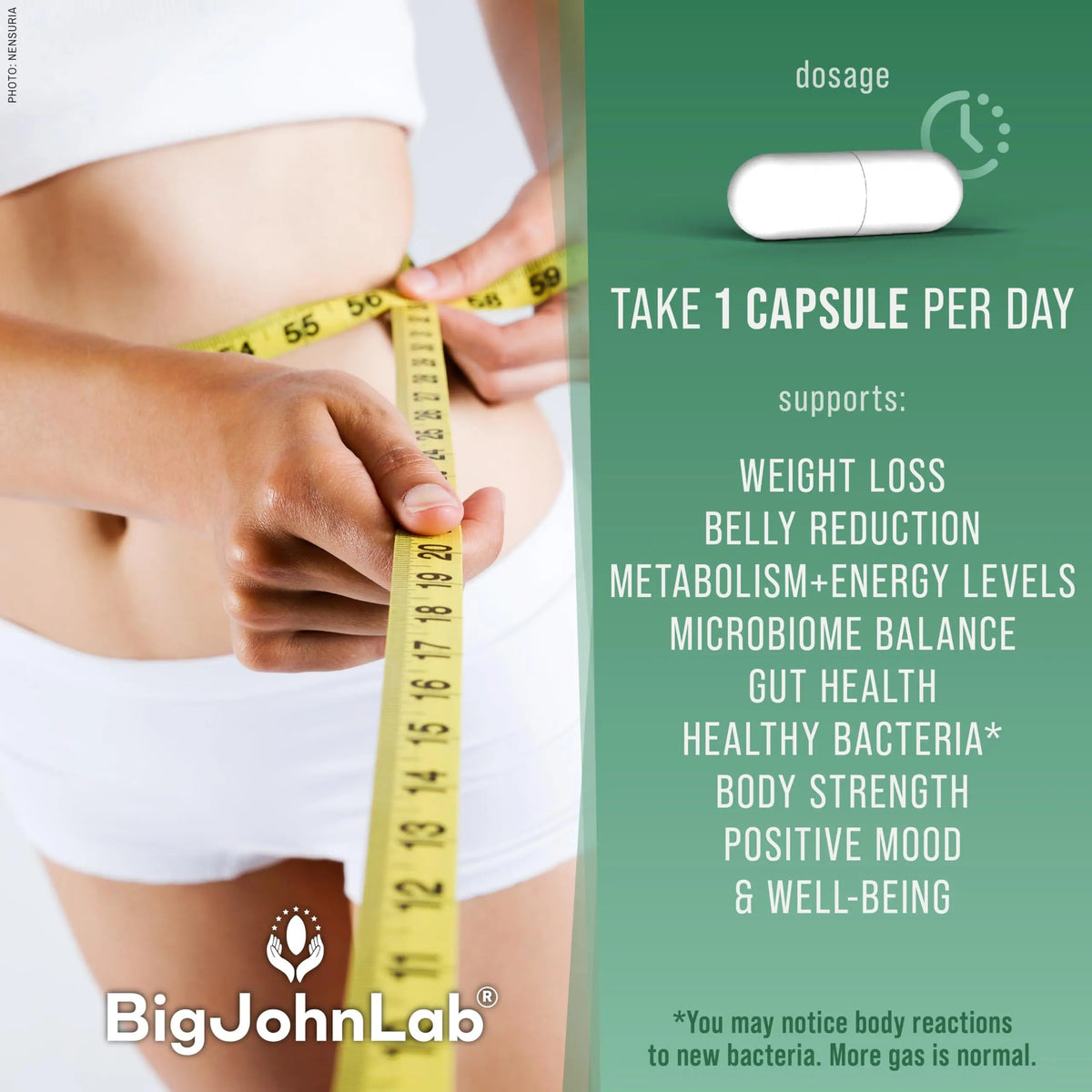 BIGJOHNLAB® - Probiotics for Weight Management & Bloating - 6 Probiotic Strains - Prebiotics - Key Ingredient Cayenne & Green Tea - Supports Gut Health - Weight Management for Women & Men - 30 CT BIGJOHNLABBuy Supplements Australia