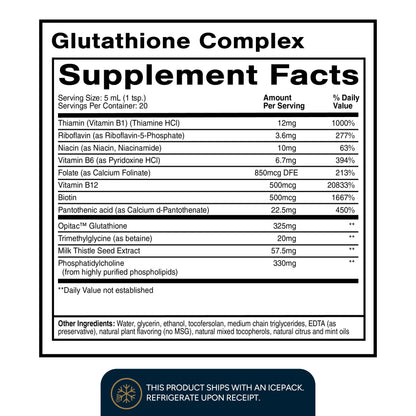 Quicksilver Scientific Glutathione Complex - Superior Absorption Antioxidant Supplement with Liquid Glutathione & Milk Thistle - Vitamin B Complex - Supplement for Daily Use (3.38 fl oz) Quicksilver ScientificBuy Supplements Australia