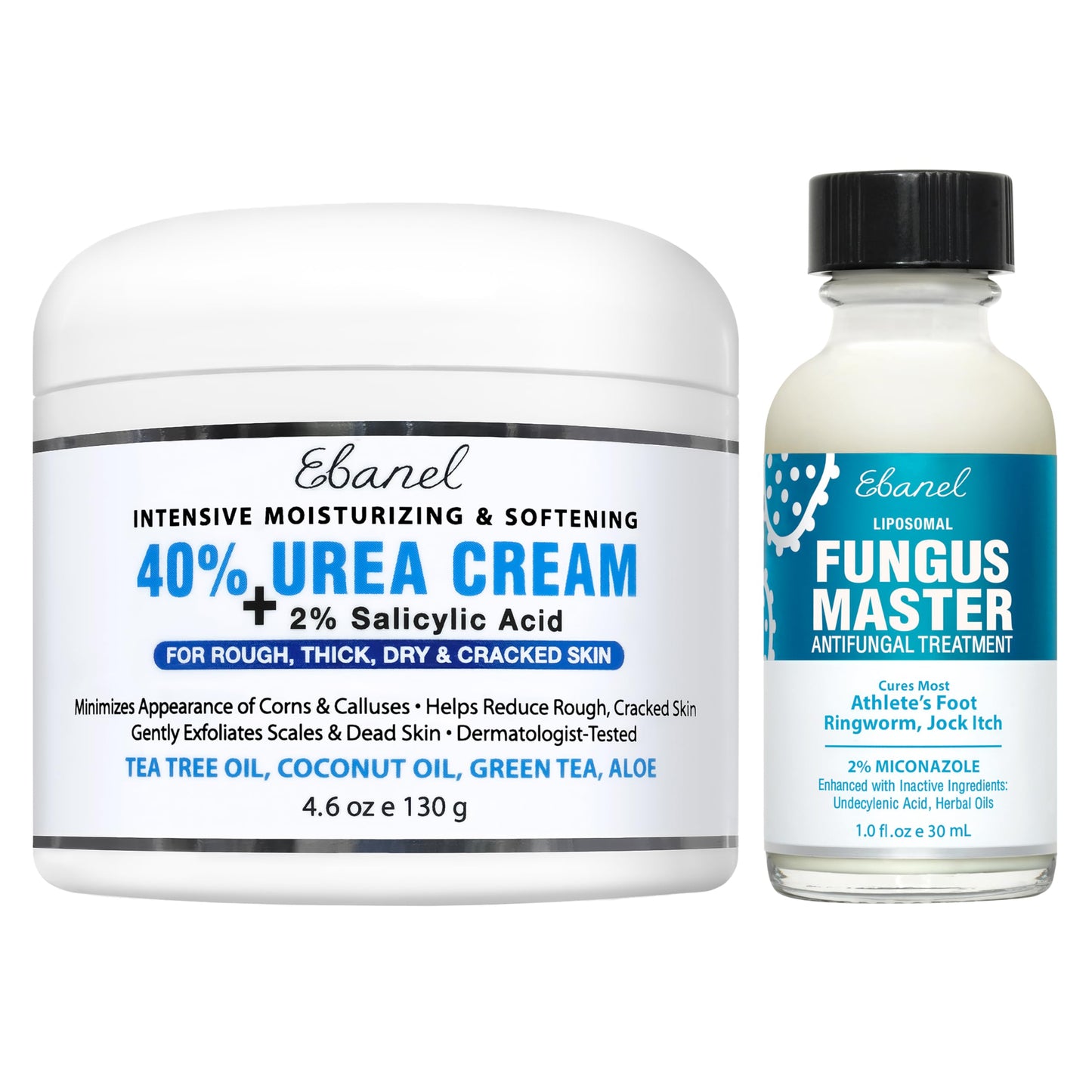 Ebanel Bundle of 40% Urea Cream 4.6 Oz, and Fungus Treatment 1 Oz Ebanel buy supplements Au