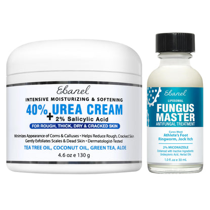 Ebanel Bundle of 40% Urea Cream 4.6 Oz, and Fungus Treatment 1 Oz Ebanel buy supplements Au