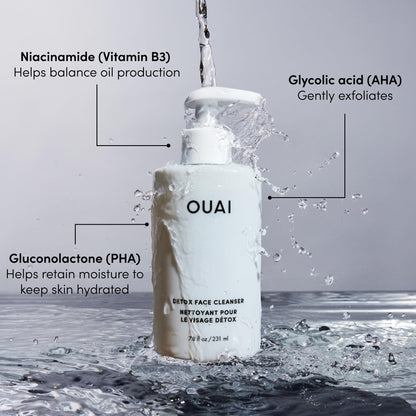 OUAI Detox Shower Routine Bundle - Gentle Detox Face Cleanser (7.8 Oz) and Clarifying Shampoo with Apple Cider Vinegar (10 Oz) - Removes Dirt, Oil, Product, Makeup, and Sunscreen - 2-Piece Bundle OUAIBuy Supplements Australia