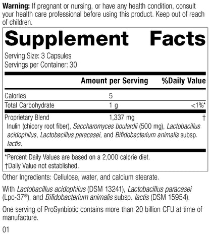 Standard Process ProSynbiotic - Whole Food Bowel, Immune Support, Digestion and Digestive Health with Bifidobacterium, Chicory Root, Lactobacillus Acidophilus,