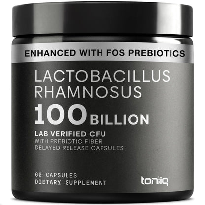Toniiq Lactobacillus Rhamnosus – Ultra High Strength 100B CFU with Prebiotic FOS – Delayed Release Capsules – Third-Party Lab Tested – 60 Capsules Toniiq buy supplements Au