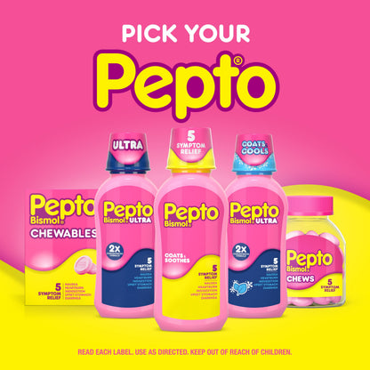 Pepto Bismol Liquid, Upset Stomach Relief, Nausea Relief, Heartburn Relief, Indigestion Relief, Anti Diarrhea Medication for Adults - 5 Symptom Fast Relief, 2x12 oz Pepto Bismol buy supplements Au