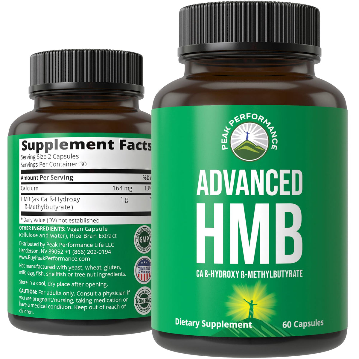 Peak Performance Advanced HMB Supplement for Men & Women. Calcium Beta Hydroxy Beta-Methylbutyrate Capsules. Supplements for Strength, Recovery, & Lean Muscle. 1000mg of Pure HMB Per Serving Peak PerformanceBuy Supplements Australia