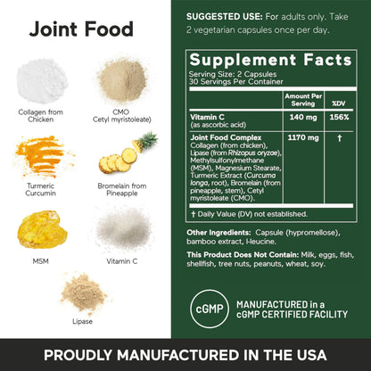 SMARTERNUTRITION Joint Food - Whole-Food Joint Supplement to Support Lubrication & Mobility - Formulated with Collagen Type II, MSM, Vitamin C, Turmeric, Bromelain - 6 Pack[180-Day Supply] SMARTERNUTRITIONBuy Supplements Australia