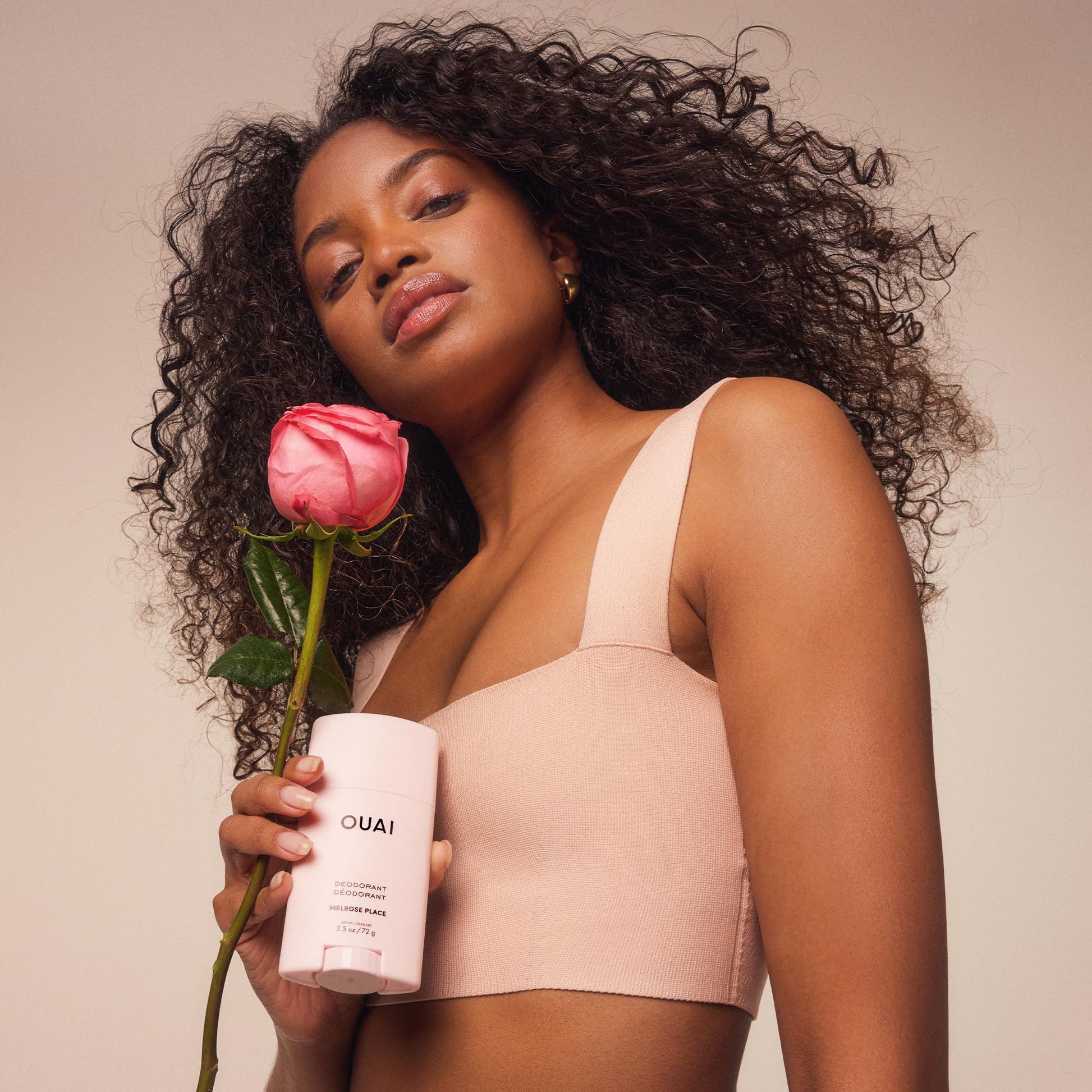 OUAI Aluminum Free Deodorant - Women's Deodorant with 24-Hour Odor Control & Invisible Application - Enriched with Notes of Rose, Berry, Lychee & Pink Peppercorn - Melrose Place (2.5 oz) OUAIBuy Supplements Australia
