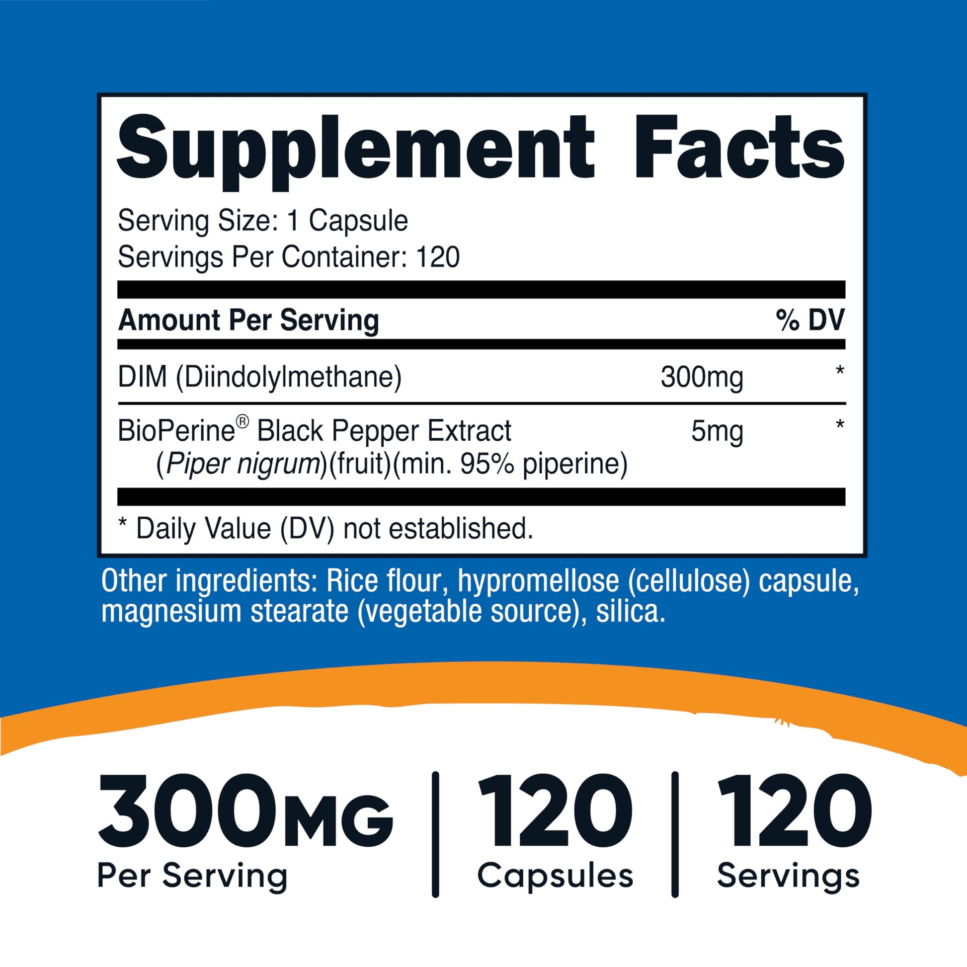 Nutricost DIM (Diindolylmethane) Plus BioPerine 300mg, 120 Vegetarian Capsules - Up to 4 Month Supply, Max Strength DIM Supplement NutricostBuy Supplements Australia
